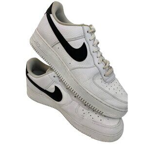 Mens 12 Nike Air Force 1  Low White/Black Sneakers Athletic CT2302-100 GUC